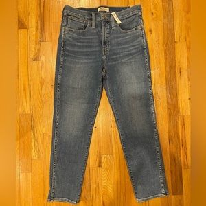 Madewell High-Rise Slim Straight Jeans (Size 29) in light/medium wash